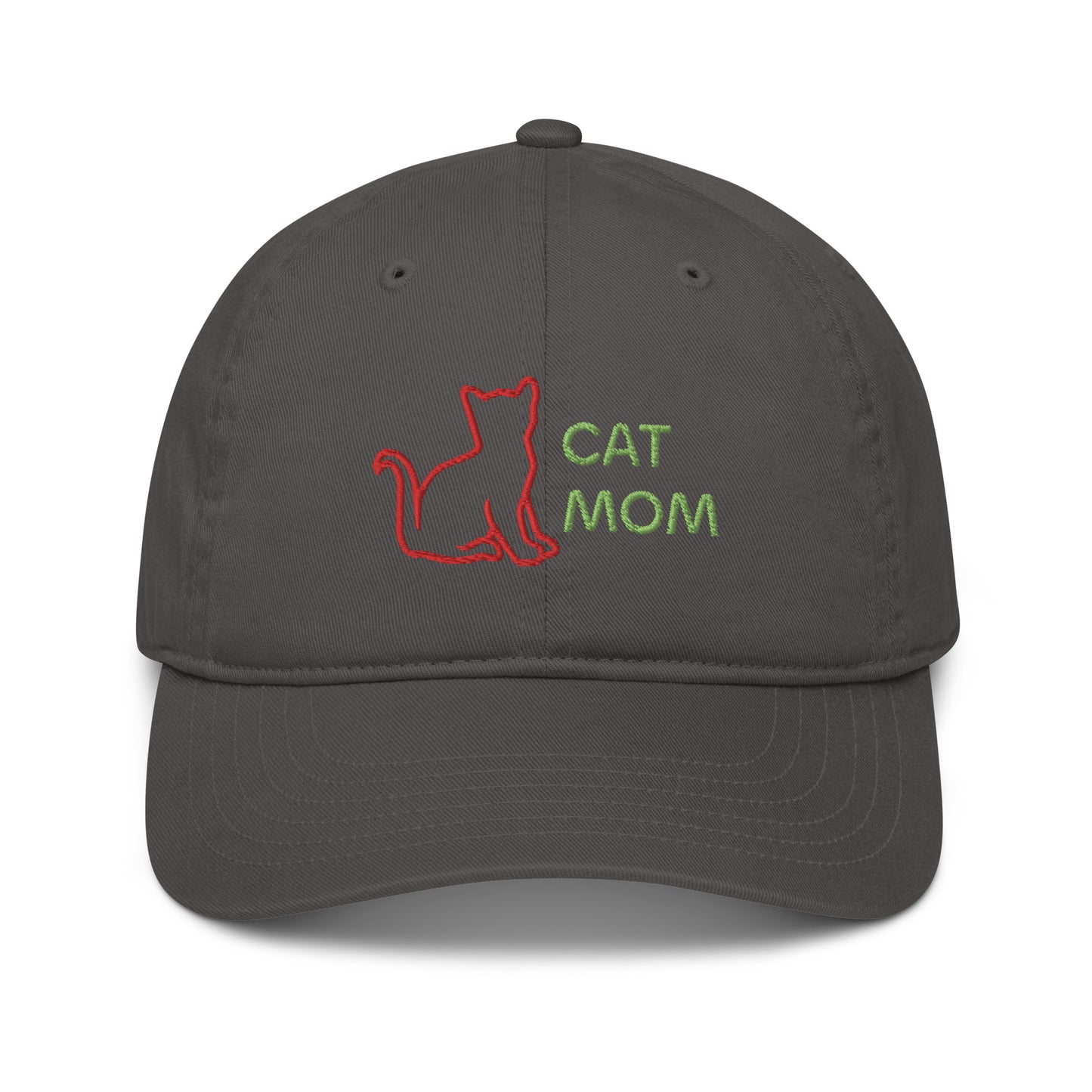 Organic dad hat with "Cat Mom" design
