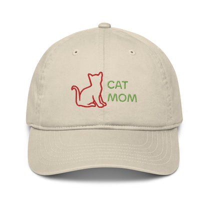 Gorro de papá orgánico con diseño "Cat Mom"