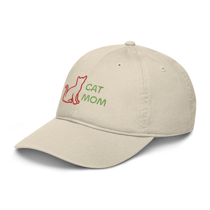 Bonnet de papa bio avec motif "Cat Mom"