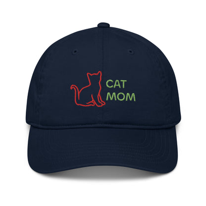 Bonnet de papa bio avec motif "Cat Mom"