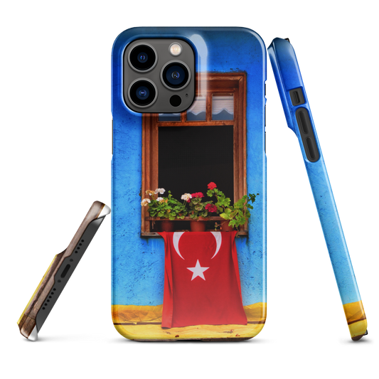 Shamo's Snap Case: Embrace Turkey with the Turkey Flag on the Window Design for iPhone®