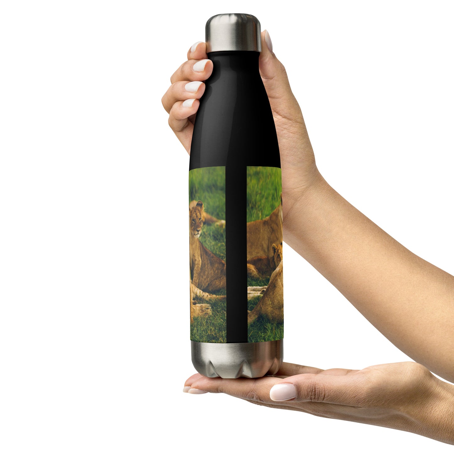 HydroSteel: Premium Stainless Steel Water Bottle - Durable, Insulated, and Stylish with Lion Family Print Design