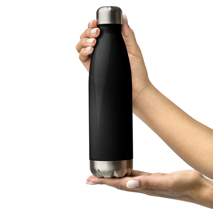 Botella de agua de acero inoxidable con diseño "BUT FIRST COFFEE"