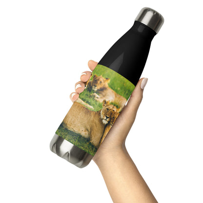 HydroSteel: Premium Stainless Steel Water Bottle - Durable, Insulated, and Stylish with Lion Family Print Design