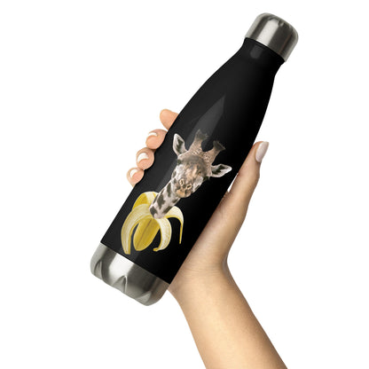 Botella de agua de acero inoxidable con jirafa en diseño de plátano