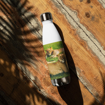 HydroSteel: Premium Stainless Steel Water Bottle - Durable, Insulated, and Stylish with Lion Family Print Design