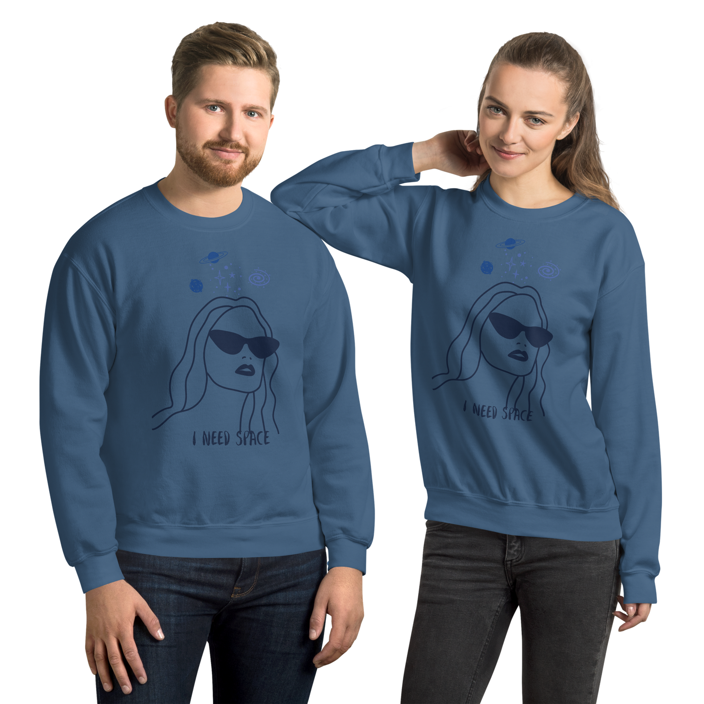 Unisex Sweatshirt: Embrace Solitude with 'I Need Space' Quote