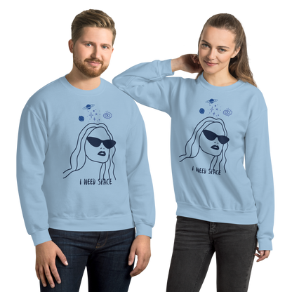 Unisex Sweatshirt: Embrace Solitude with 'I Need Space' Quote